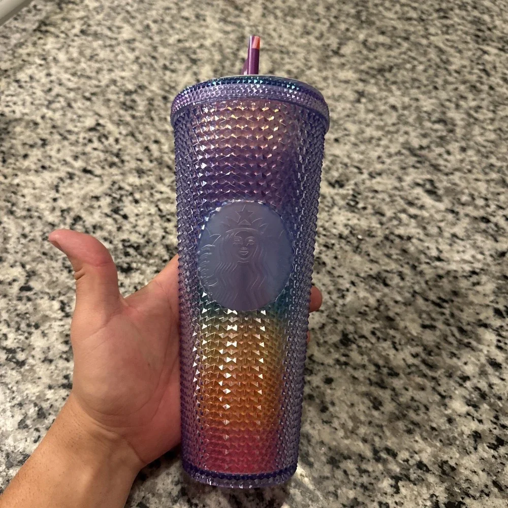 Starbucks Summer 2024 Sofie Birkin Rainbow Pride Cupid Studded Venti Tumbler NWT